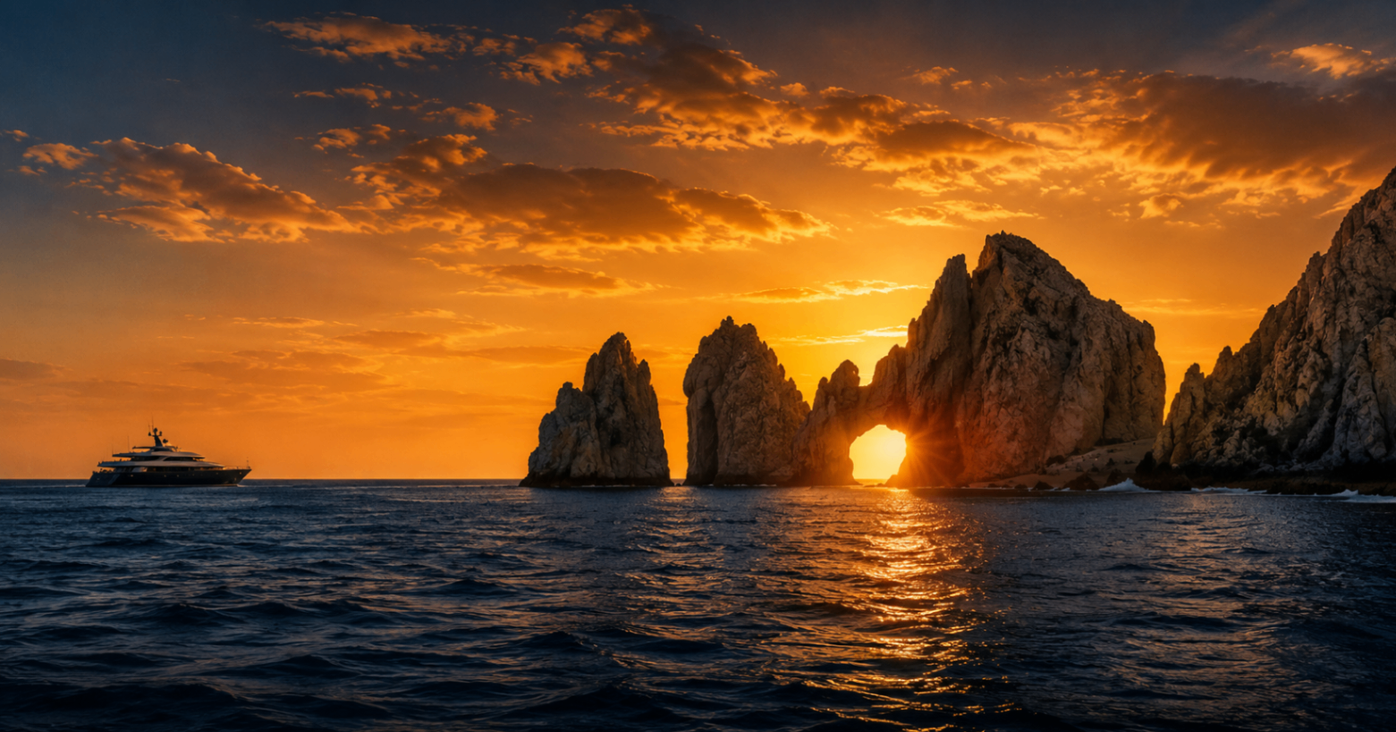 Cabo San Lucas coastline at golden hour